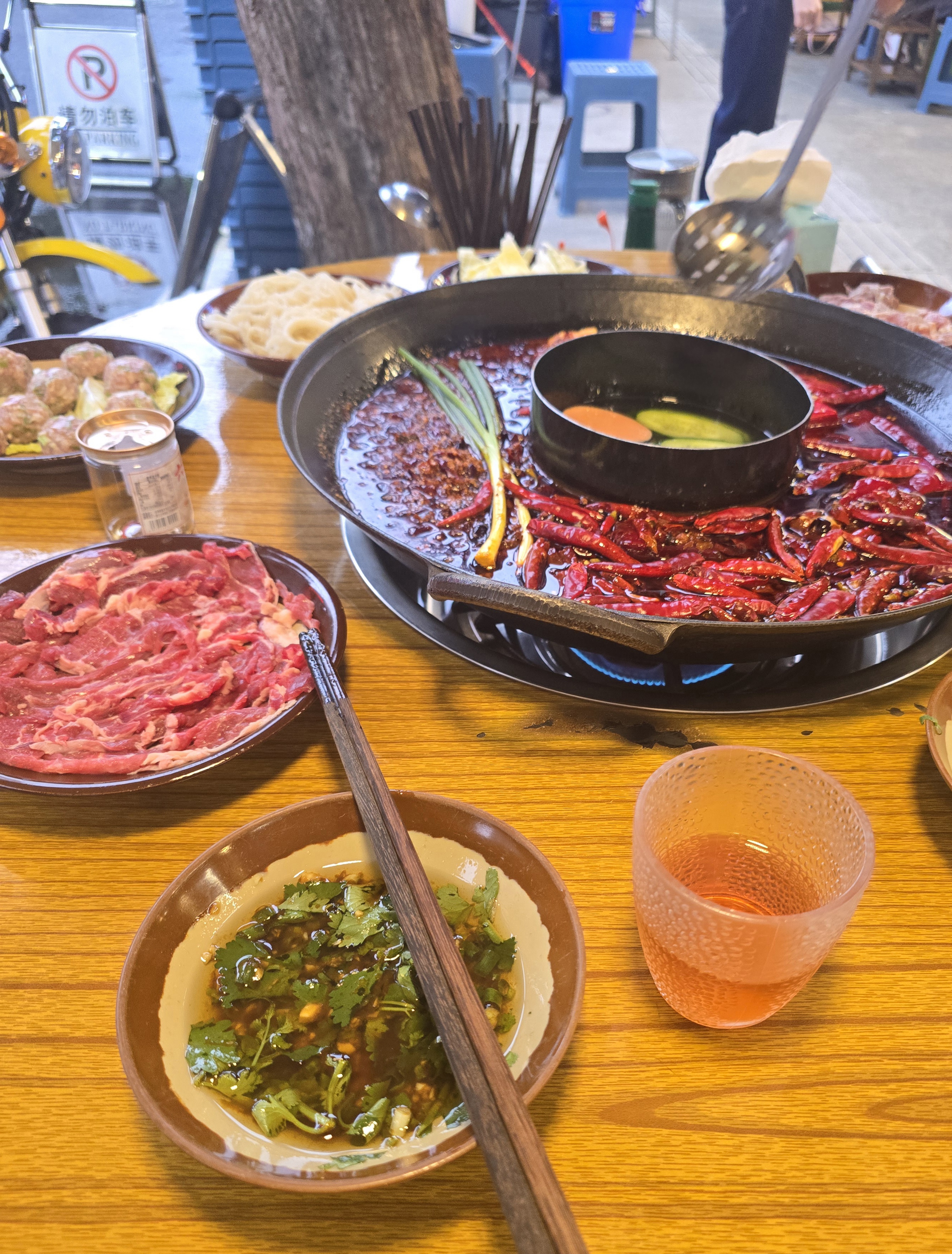 Specialty in Chengdu, some chili hotpot!